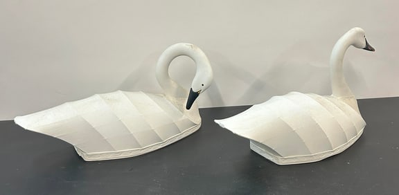 Canvas Back Swan Decoy Pair