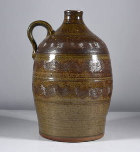 Bobby Gaither Incised Decorated Jug: incised decorated jug signed on bottom by Bobby Gaither. Excellent condition.