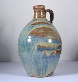 Jeff McDowell Blue Decorated Pottery Jug
