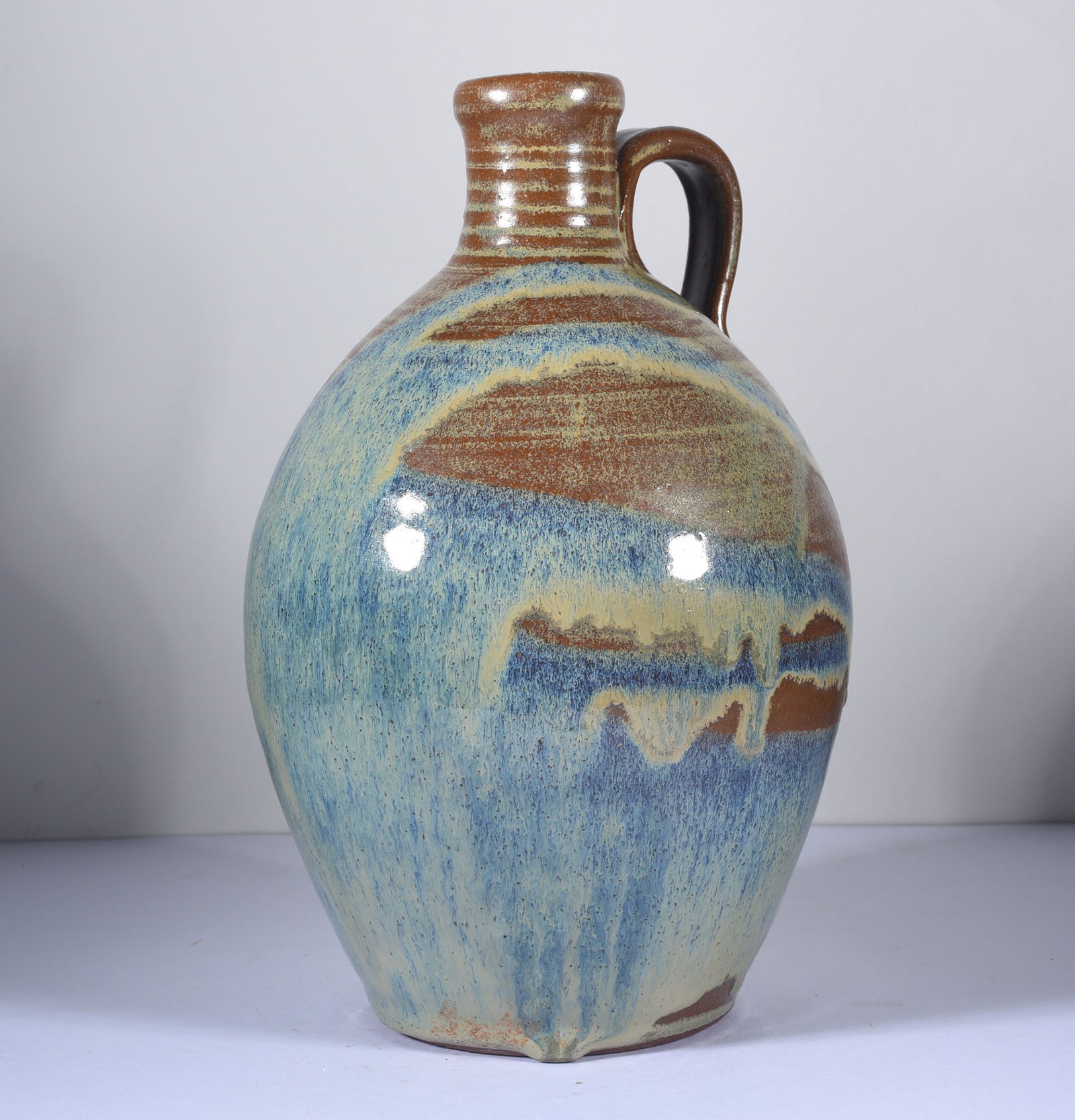 Jeff McDowell Blue Decorated Pottery Jug (1 of 3)