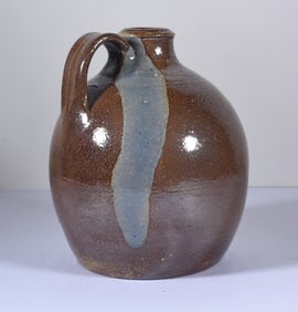 Pottery Jug with Glass Runs