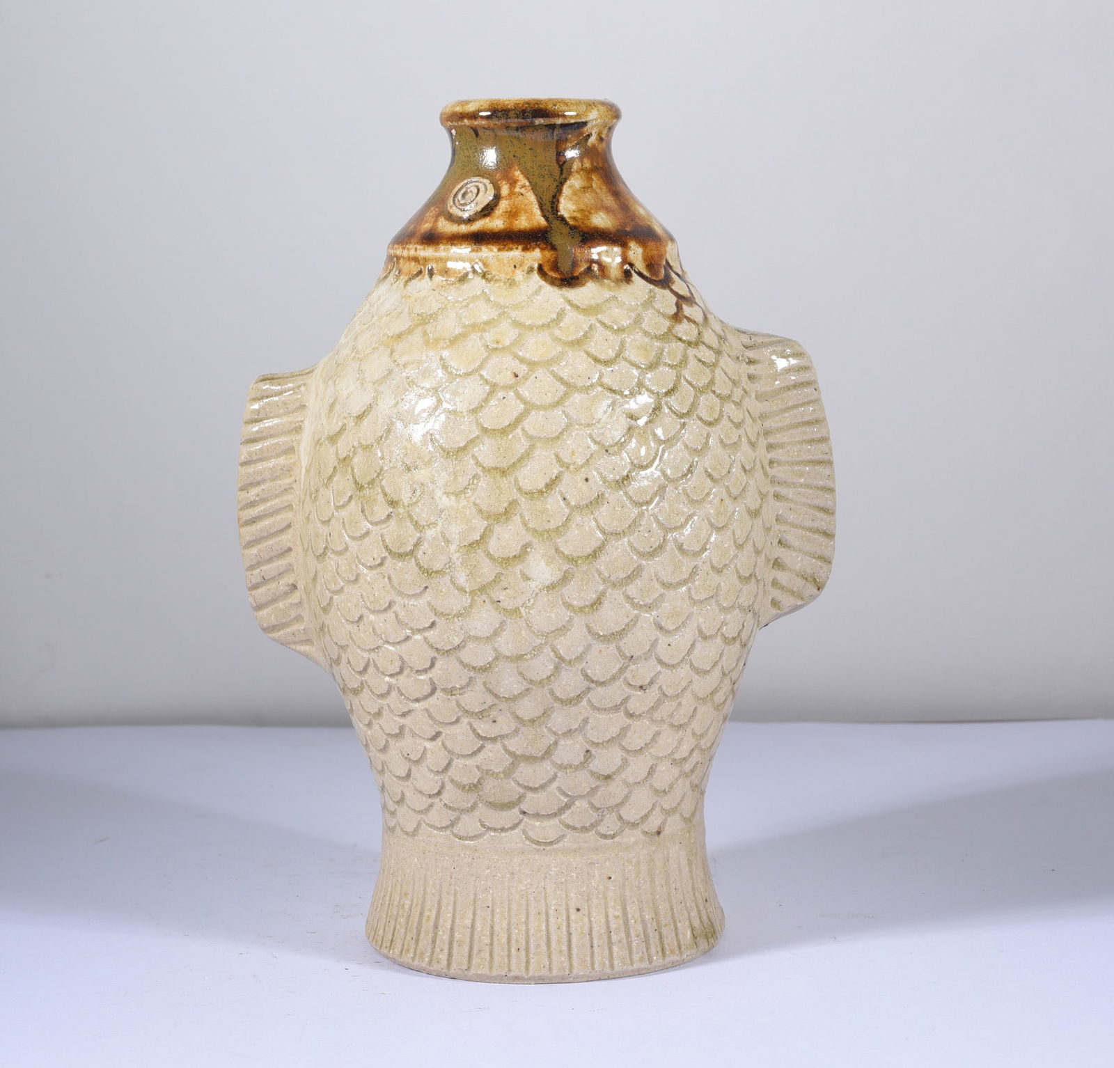 Lara O'keefe Pottery Fish Bottle (1 of 4)