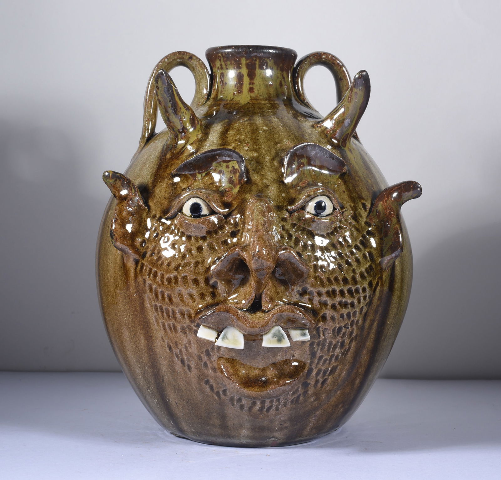 Mike Ball Pottery Face Jug (1 of 3)