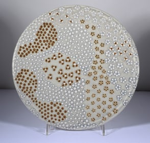 Samantha Henneke Decorated Pottery Plate Bulldog