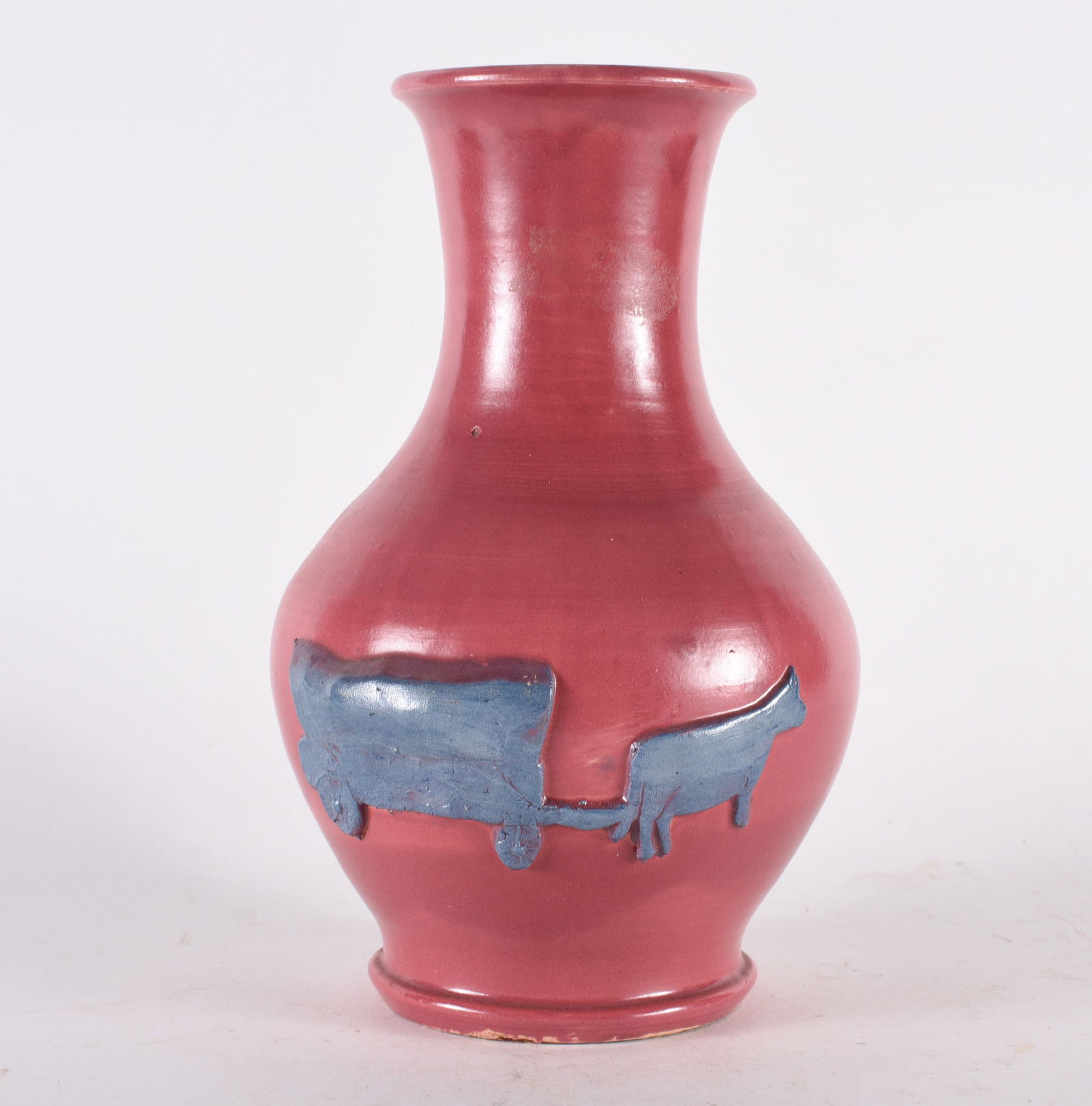 Hilton Pottery Vase with applied decoration (1 of 3)