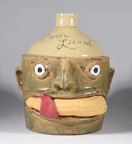 Rodney Leftwich Folk Pottery Corn Licker Face Jug
