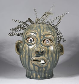 Rodney Leftwich Folk Pottery Face Jug