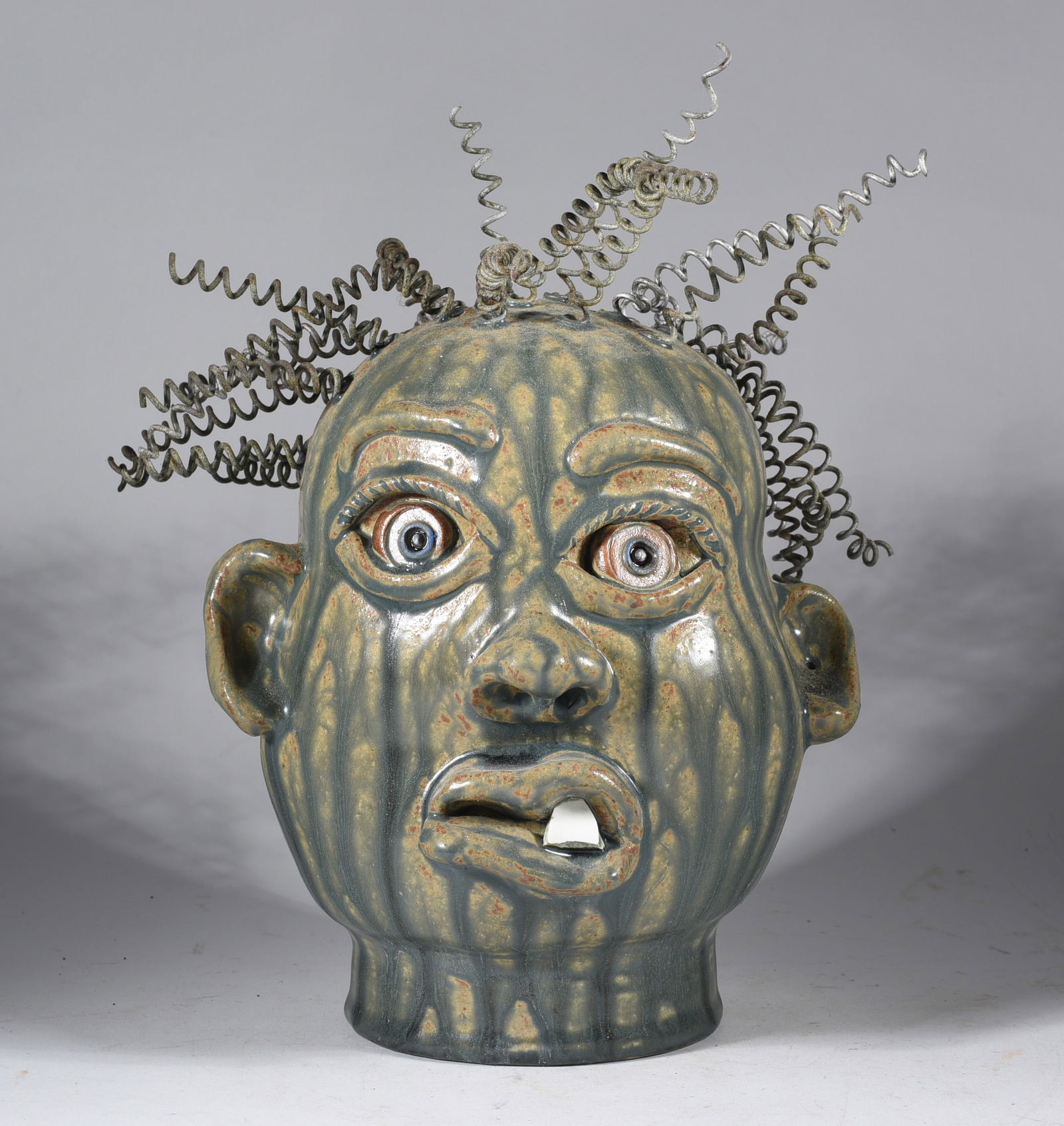 Rodney Leftwich Folk Pottery Face Jug (1 of 3)