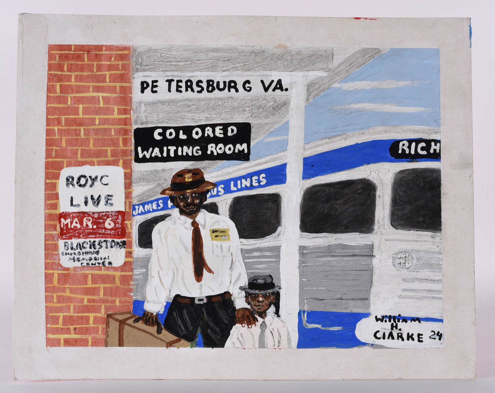 William Clark Folk Art Painting: African American. William Clark lives in Virginia and creates compelling memory paintings. These are great works of art.