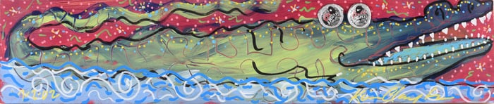 Painted folk Art Alligator