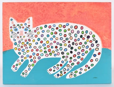 Painted Folk Art Cat