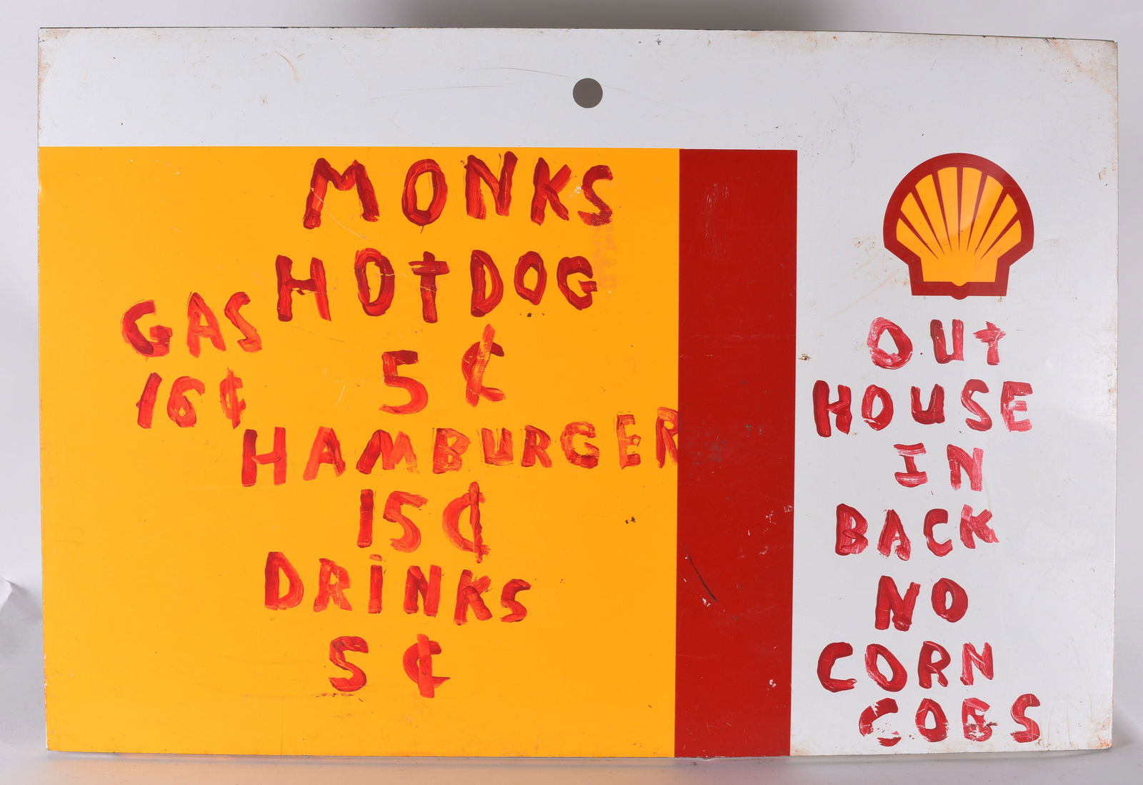 Shell Sign with Painted Menu (1 of 2)
