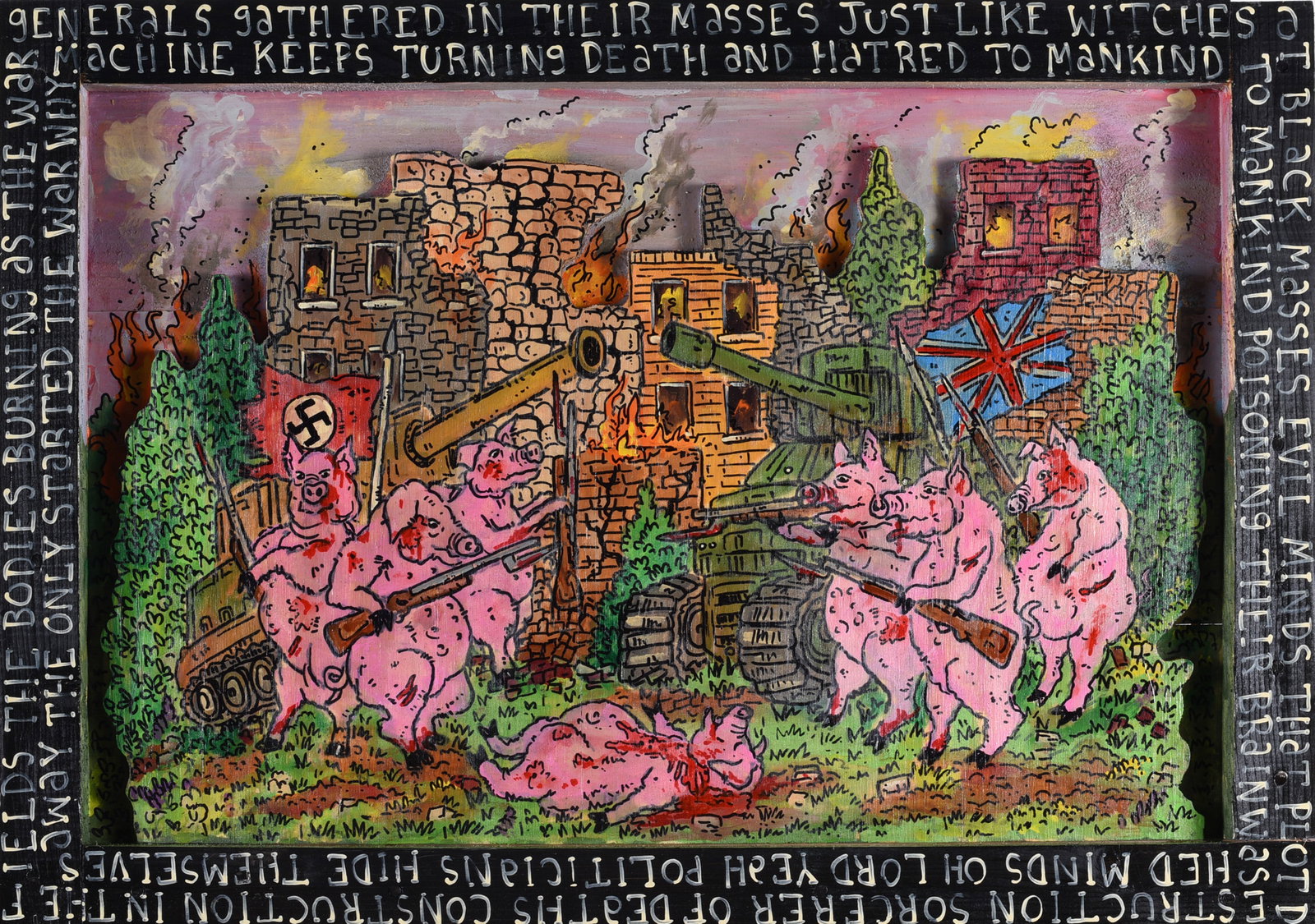 Eric Cunningham Folk Art Painting Collage (1 of 2)