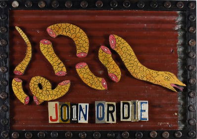 Eric Cunningham Folk Art Painting Collage