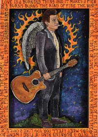 Eric Cunningham Folk Art Painting Collage