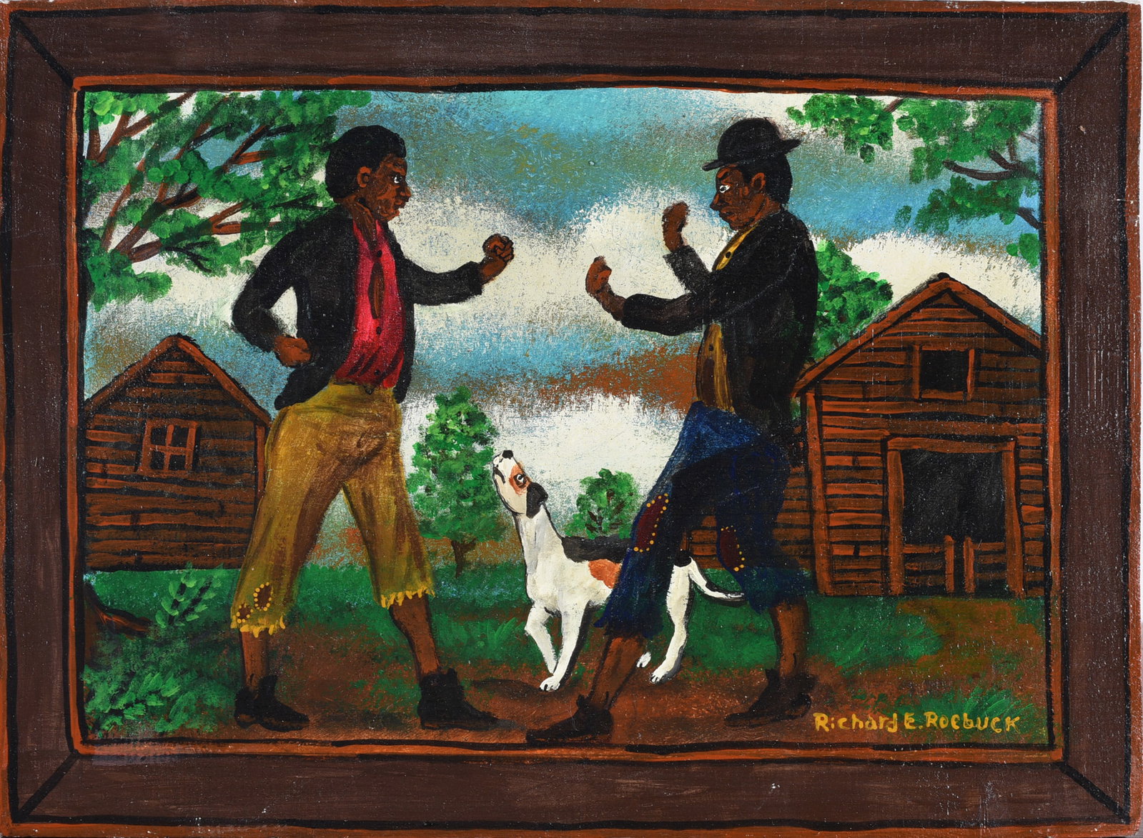 Richard Roebuck Folk Painting: folk painting by African American Richard Roebuck.
