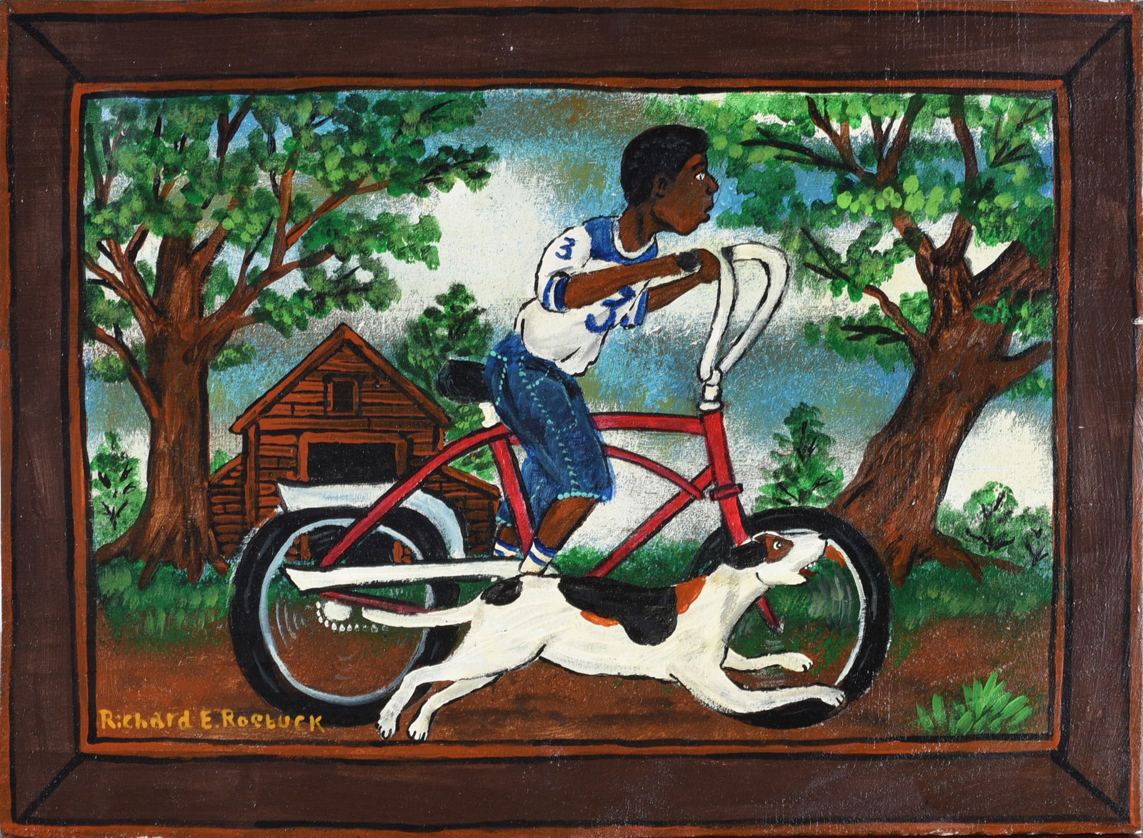Richard Roebuck Folk Painting: folk painting by African American Richard Roebuck.