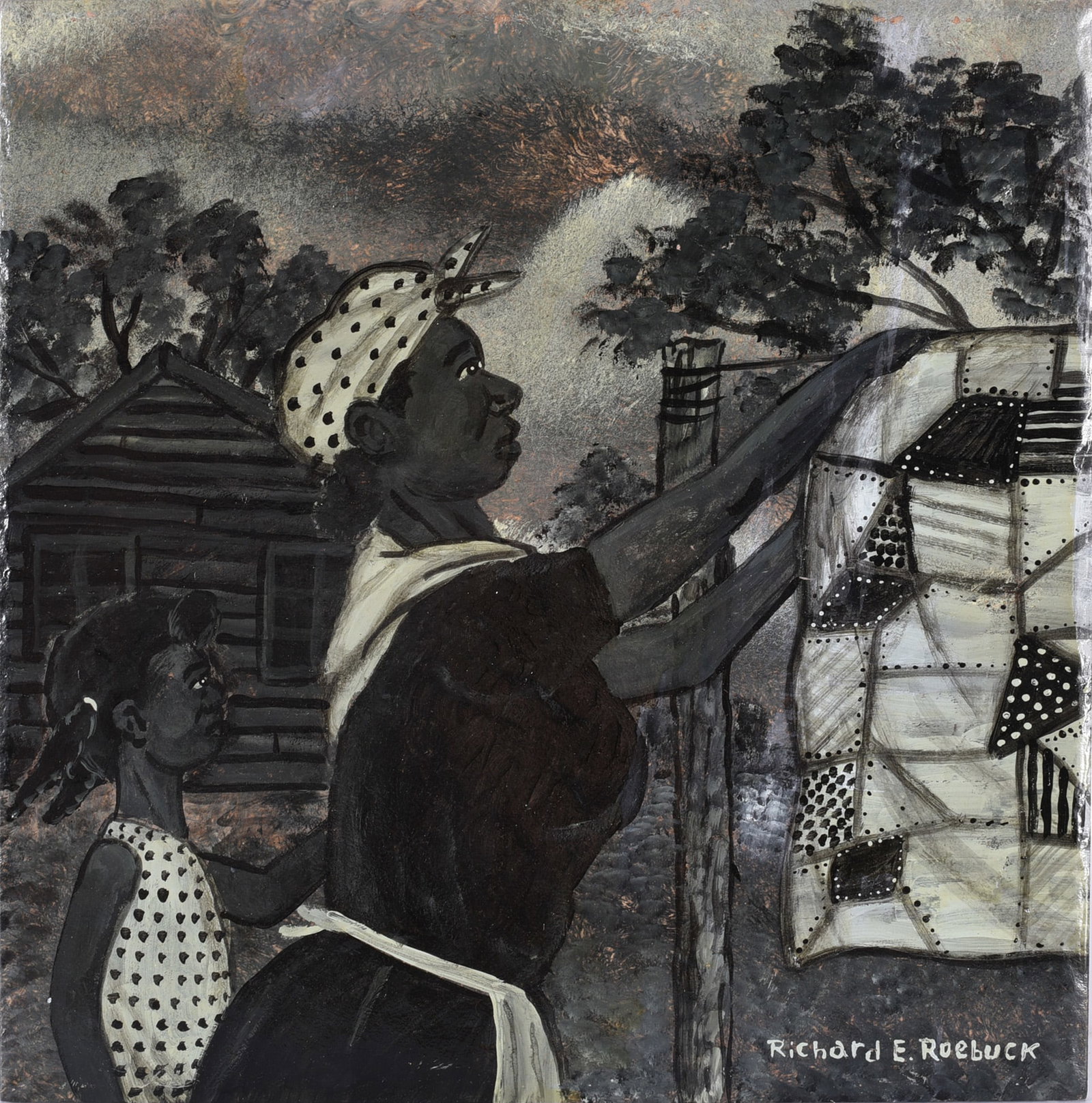Richard Roebuck Folk Painting: folk painting by African American Richard Roebuck.