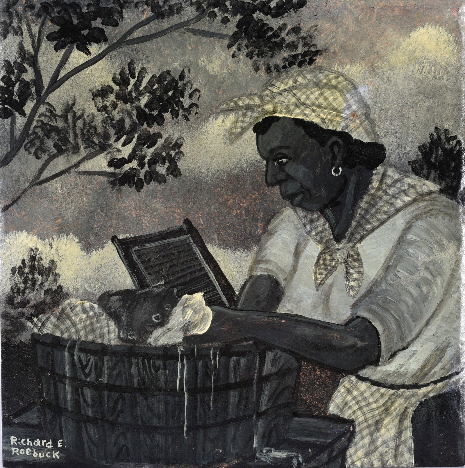 Richard Roebuck Folk Painting: folk painting by African American Richard Roebuck.