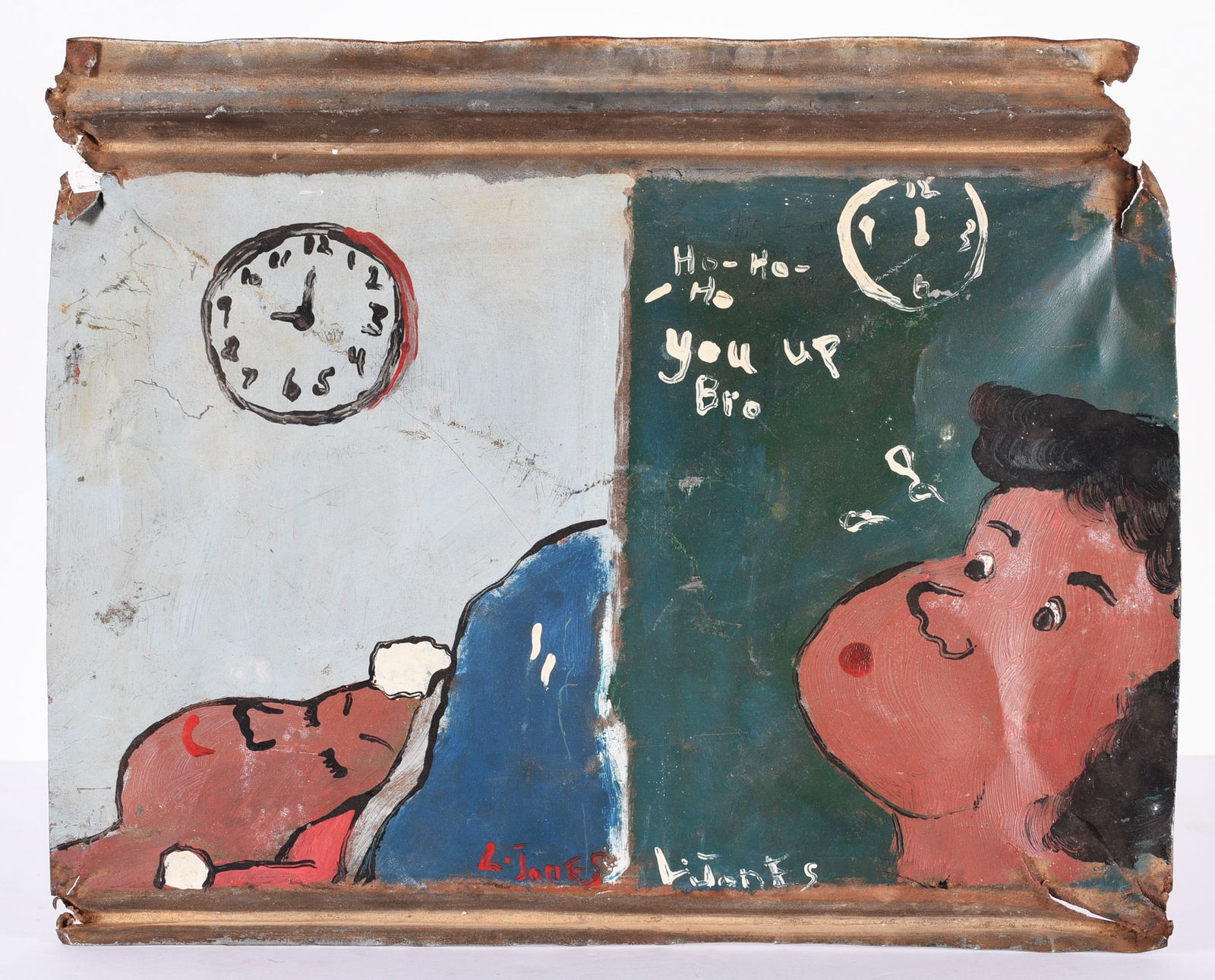 Leonard Jones Folk Painting on Roof tin (1 of 2)