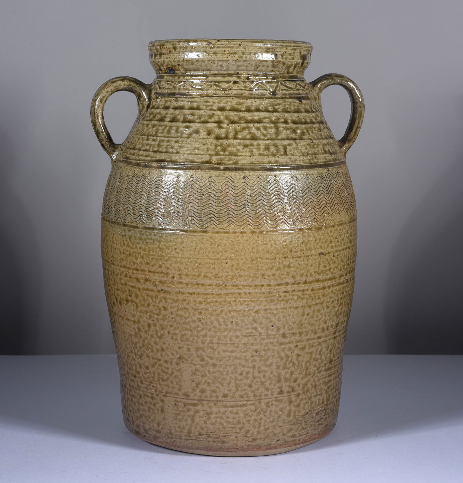 Alabama Stoneware Jar: pottery is from a single owner collection. Most of it was bought directly from the artist in Seagrove NC.