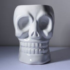 Ceramic Skeleton Head Cookie jar