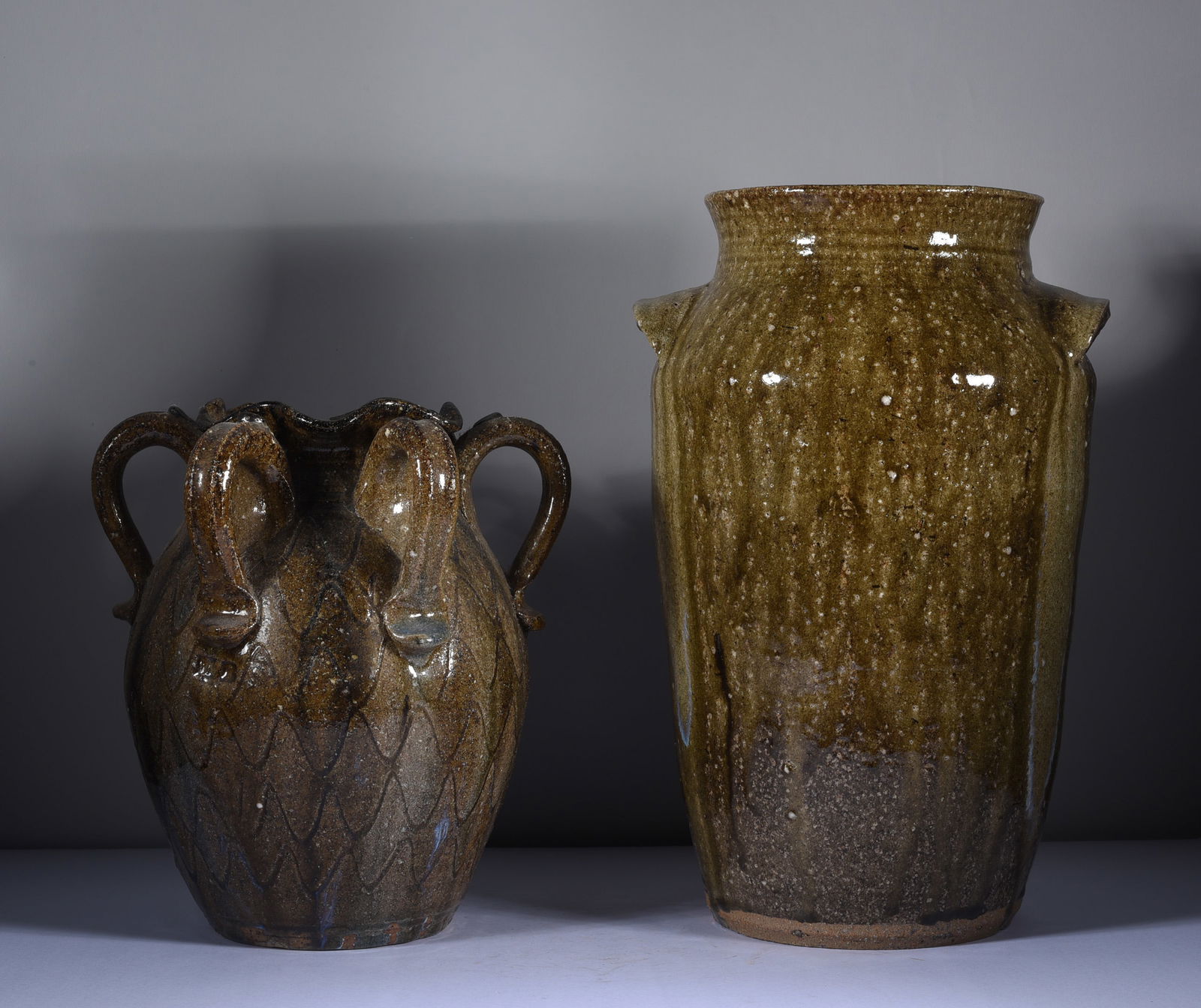 2 pieces of North Carolina Catawba Valley Pottery damage (1 of 4)
