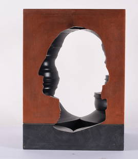 Gene Kangas Wooden President Sculpture: wooden carved sculpture. Gene is a versatile contemporary artist, creating artwork in various media including modern sculptures and installations, digital paintings, folk art, wood turned sculptures,