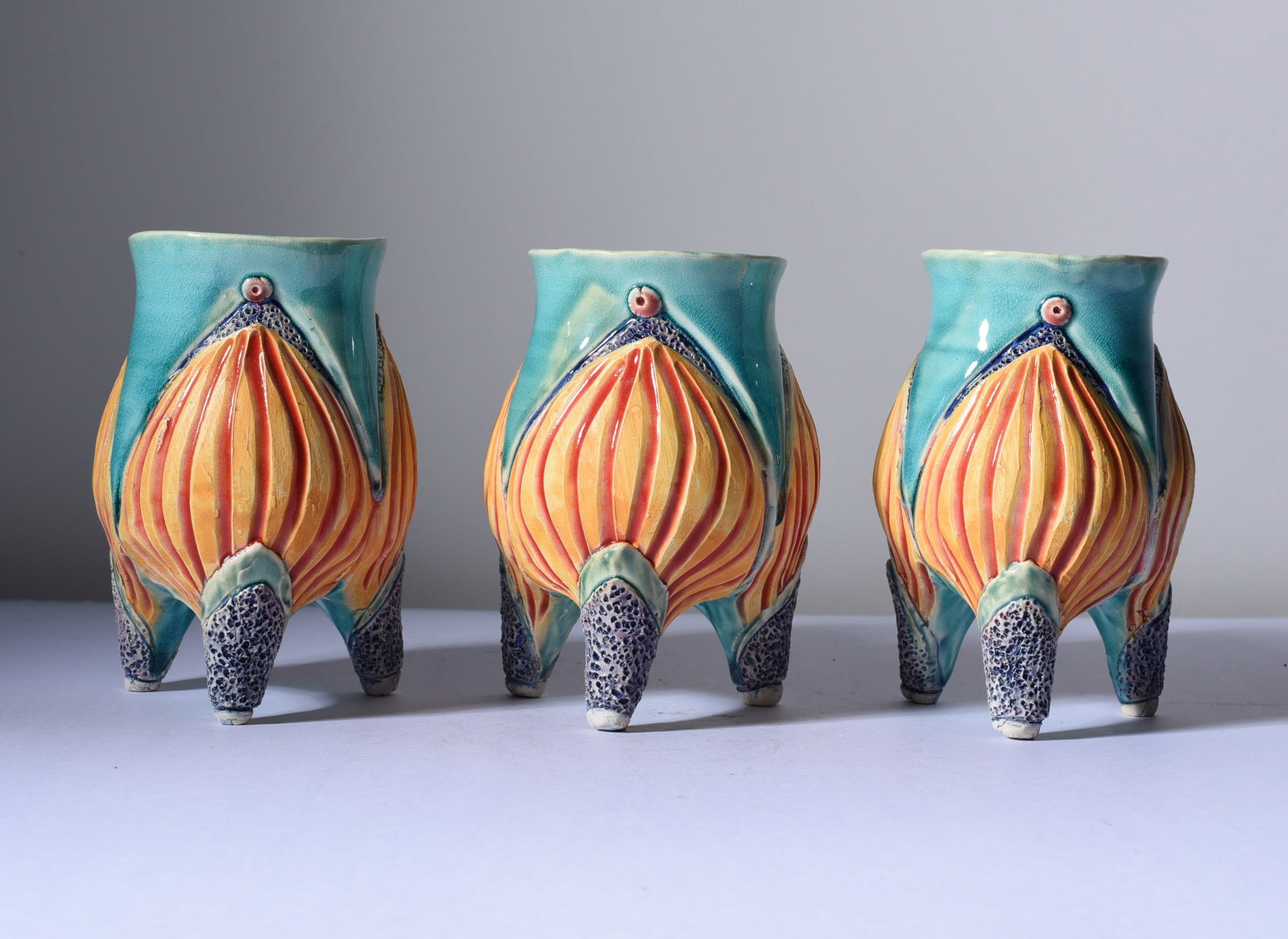 North Carolina Folk Pottery: 5" all pottery is from an estate and if it has issues we will note it else it is in fine condition. This collection comes from a single owner and they loved the pottery and the artist. Most of this po