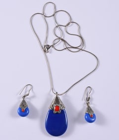 Tibetan Earings and Neclace Set