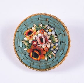 Vintage Italian Micro Mosaic Brooch