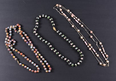 Vintage Murano Millefiori Glass Beaded Necklace Group