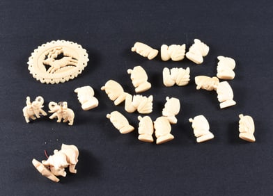 Vintage Tribal Carved Bone