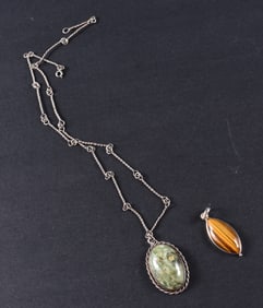 Sterling Silver Imperial Jasper Pendant Necklas