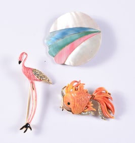 Vintage Jeweled Brooch Group