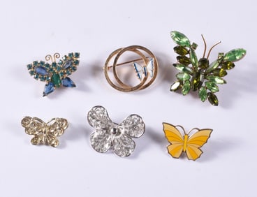 Vintage Butterfly Brooch Group