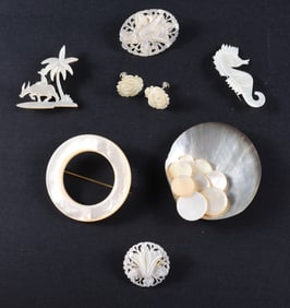 Mother of Pearl Brooch Group