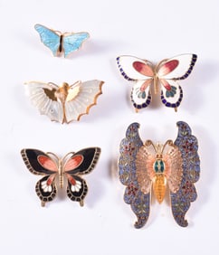 Vintage Butterfly Brooch Group