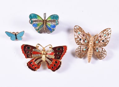 Vintage Butterfly Brooch Group
