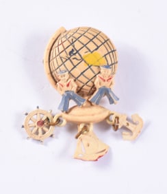Celluloid Sailer Themed Brooch