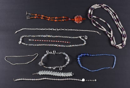Glass Necklace and Bracelet Group