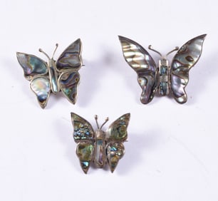 Vintage 925 Sterling Buttlerfly Brooch Group