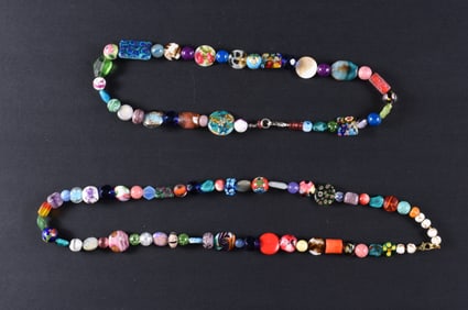 Vintage Glass Beaded Necklace Group