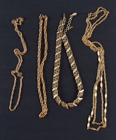 Vintage Gold Plated Necklace Group