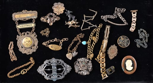 Vintage Brooch and Other Jewelry Lot