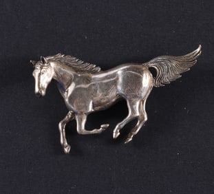Silver Horse Brooch