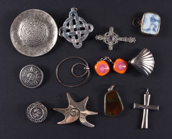Vintage Silver Brooch Group
