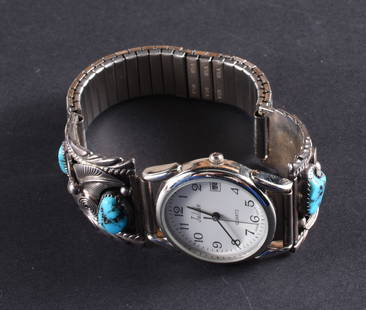 Navajo Turquoise Silver Watch: This is a collection of jewelry from two estates. All items are sold as is where is. We can in house ship and our price is below under condition. The price to the right is 3rd party shipping. To get i