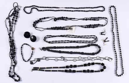 Vintage Black Bead Jewelry