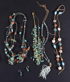 Turquoise Beaded Necklace Group
